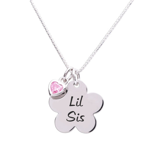 Charming Girl Sterling Silver Flower Heart Locket Necklace