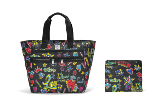 Brighton Fashionista Love Scribble Lock It Super Tote - 2 Piece Set