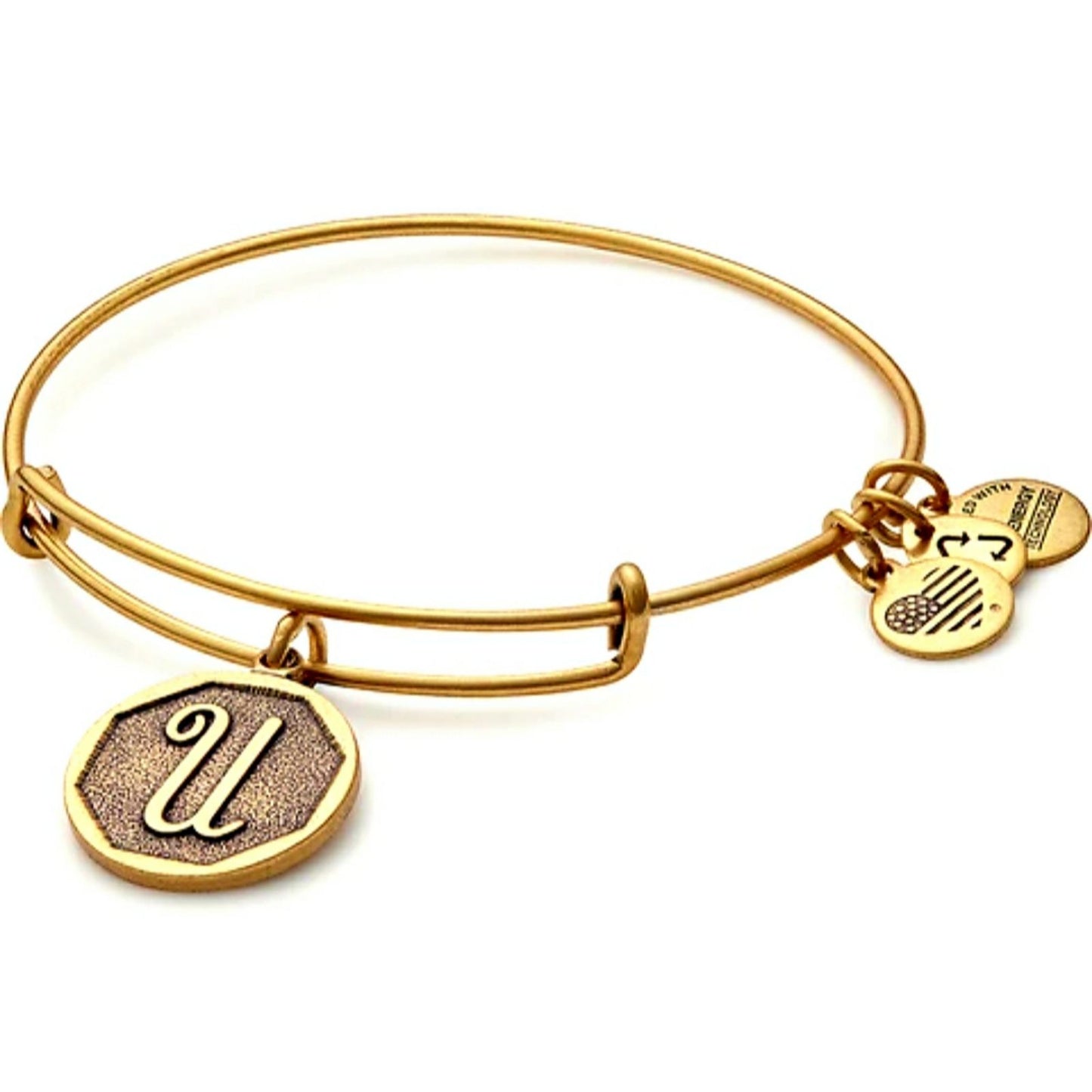 Alex and Ani Initial U Bangle Bracelet Expandable