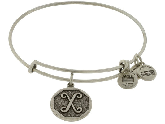 Alex and Ani Initial X Bangle Bracelet Expandable